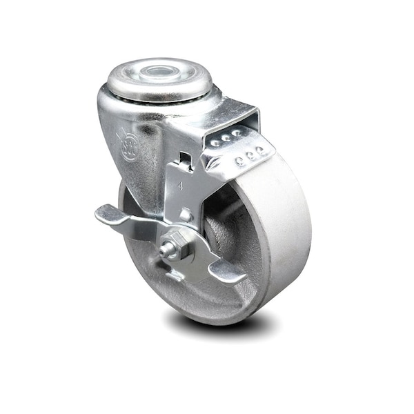 4 Inch Semi Steel Wheel Swivel Bolt Hole Caster with Brake